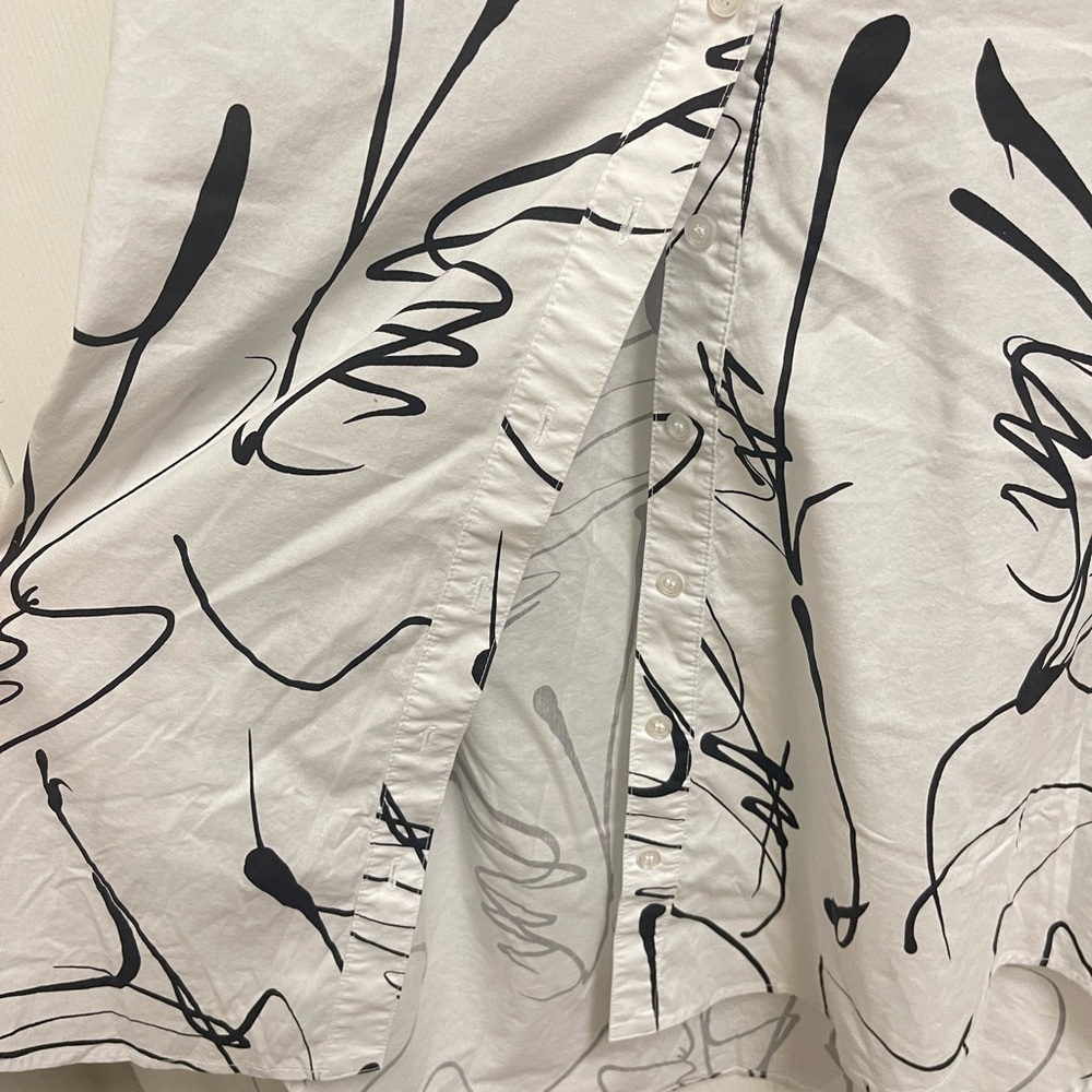 Finley White and Black Pattern Button down - Picture 6 of 11